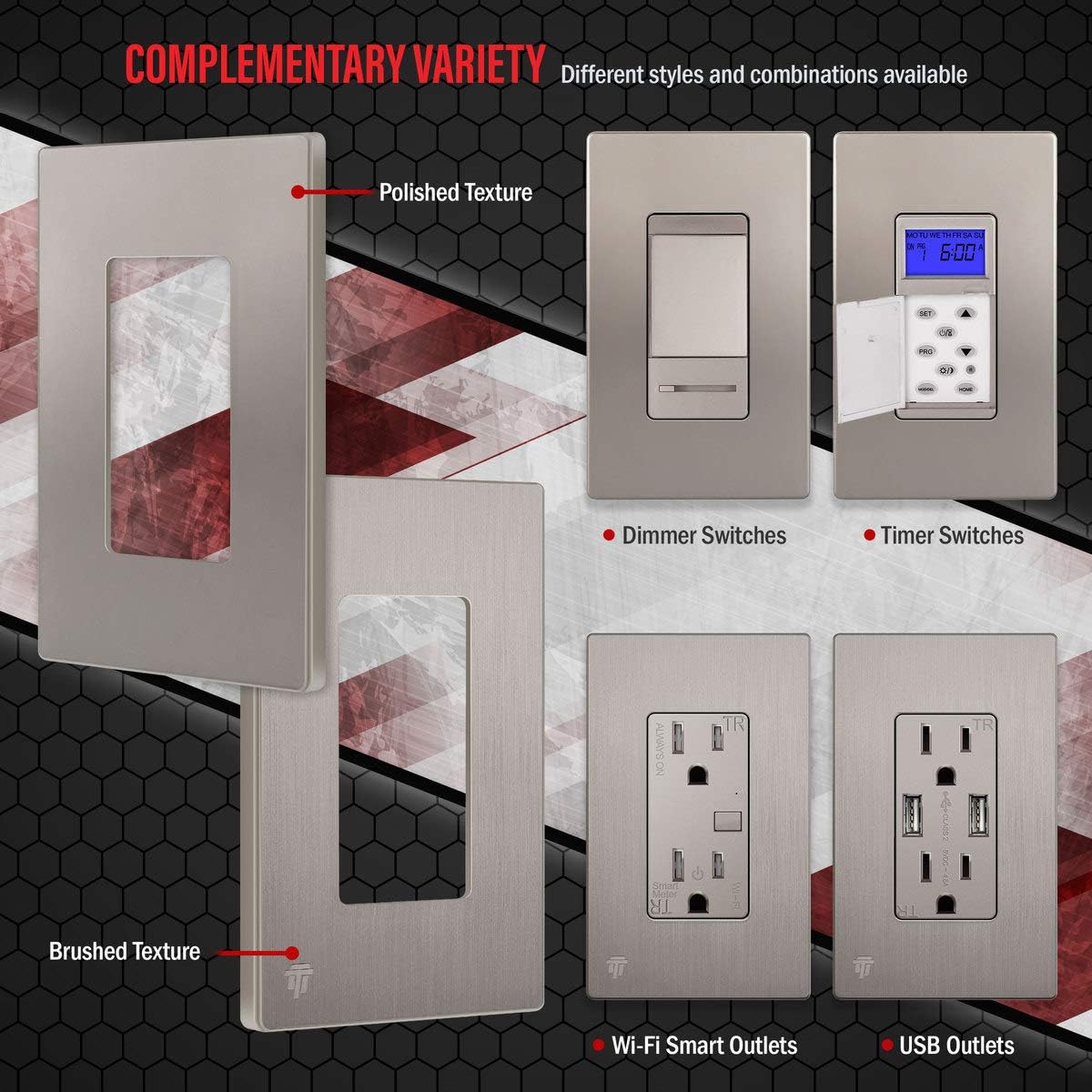 Nickel 1-Gang Screwless Decorator Wall Plate