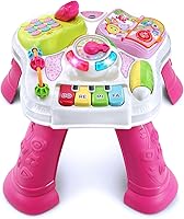 VTech Sit-to-Stand Learning Walker Table Pink - Interactive Toddler Activity Center with Songs, Lights & Educational Toys 6+ Months