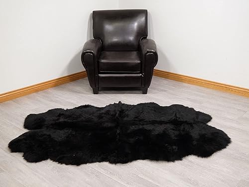 Vista 109 de HUAHOO Alfombra de oveja auténtica de alta calidad, piel de oveja australiana, esponjosa, de lujo, natural, de piel de cordero esponjosa