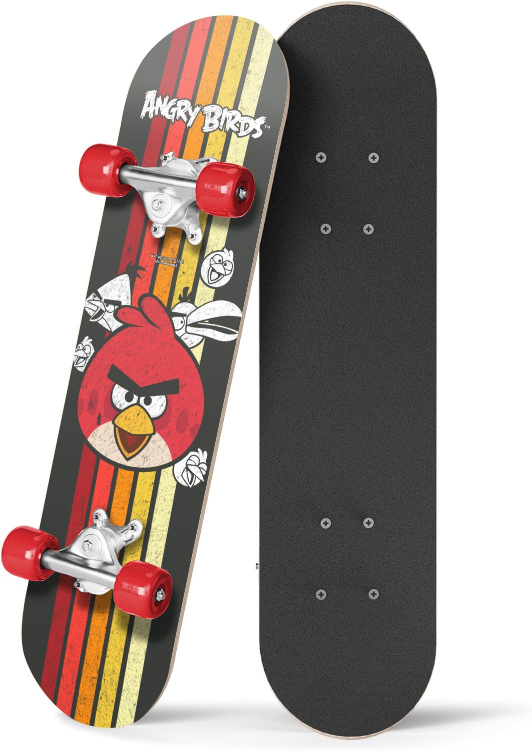 Angry BirdsKids Beginner Skateboard - Mini Wooden Cruiser Board with Cool Graphics for Boys & Girls 5-14 Years - 24” Deck, Aluminum Trucks, 54mm Wheels, Lightweight - Safe & Durable