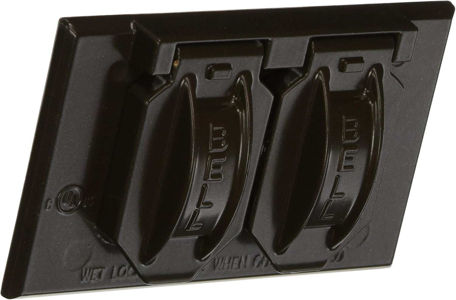 Hubbell-Raco 5180-7 2-Hole Weatherproof Device Cover, 4-9/16 in L X 2-13/16 in W X 1 in T, Bronze