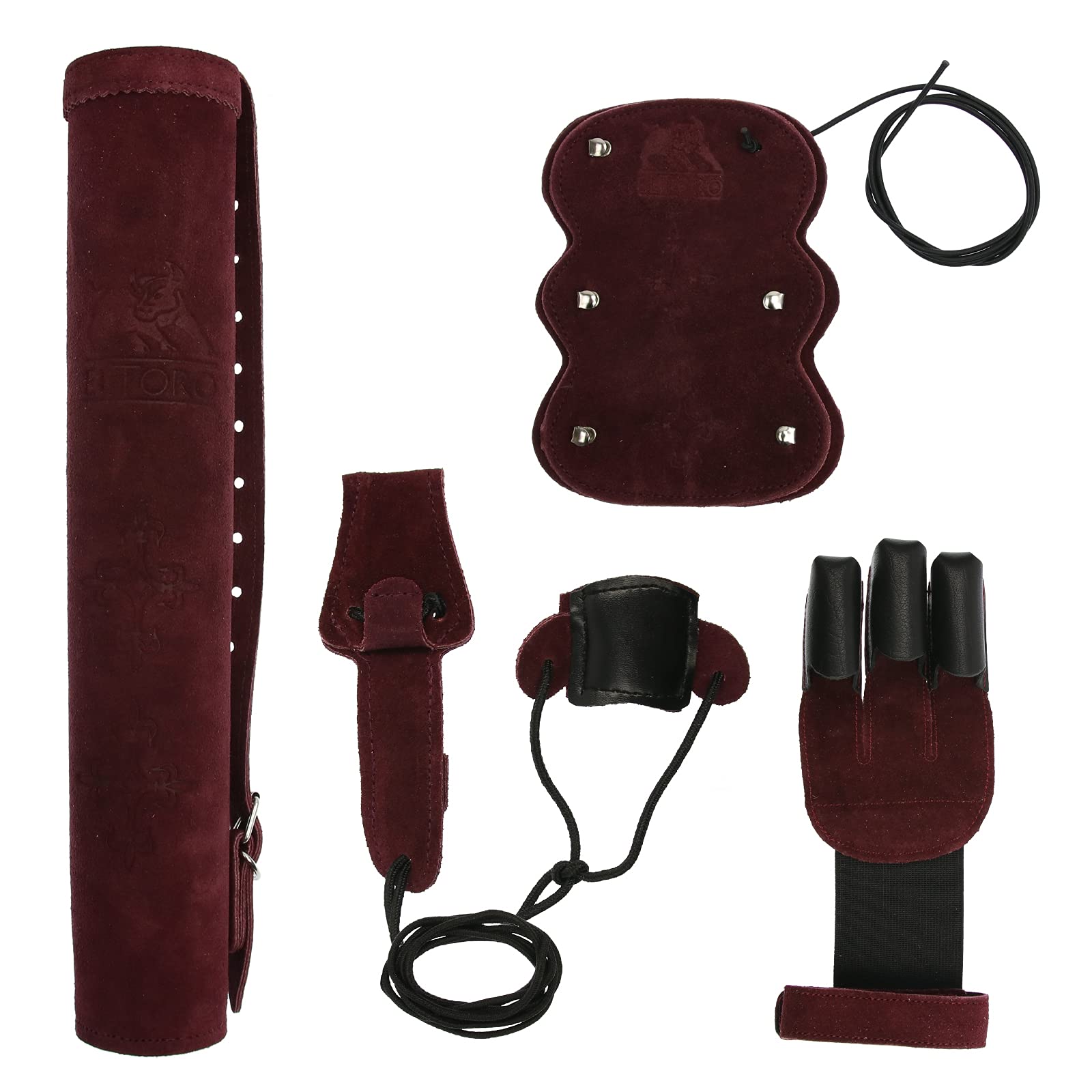 elToro Wild Colorz Set | Schießhandschuh, Armschutz | Dual Köcher und verstellbare Spannschnur | Bogensport Zubehör für Recurvebogen und Langbogen