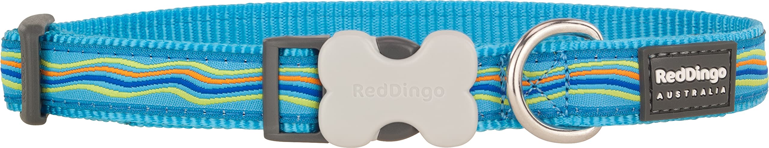 Red Dingo Dream Stream Turquoise Dog Collar, Medium/Large/20mm