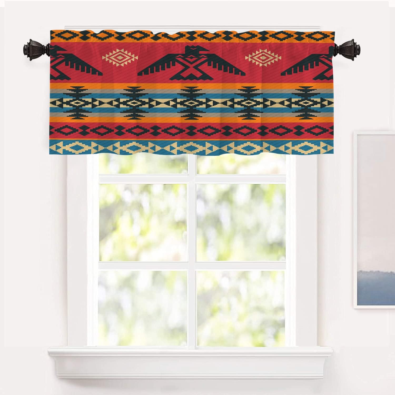 Shrahala Ethnic Geometric Tribal Kitchen Valances Half