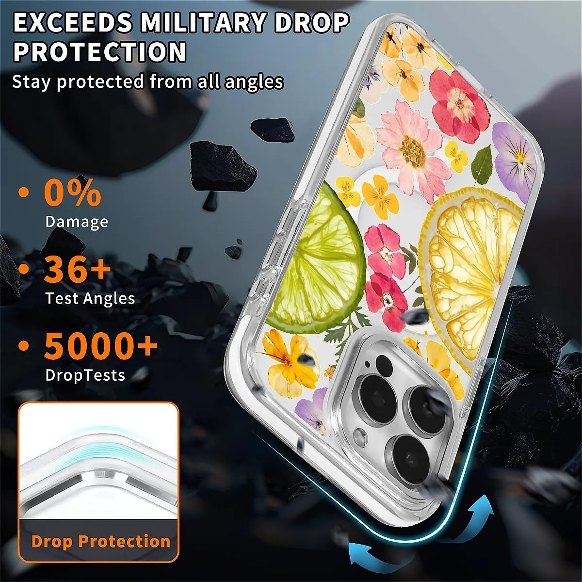 Amazon.co.jp: DAIZAG iPhone 13 Pro Max用磁気ケース、ドライフルーツ
