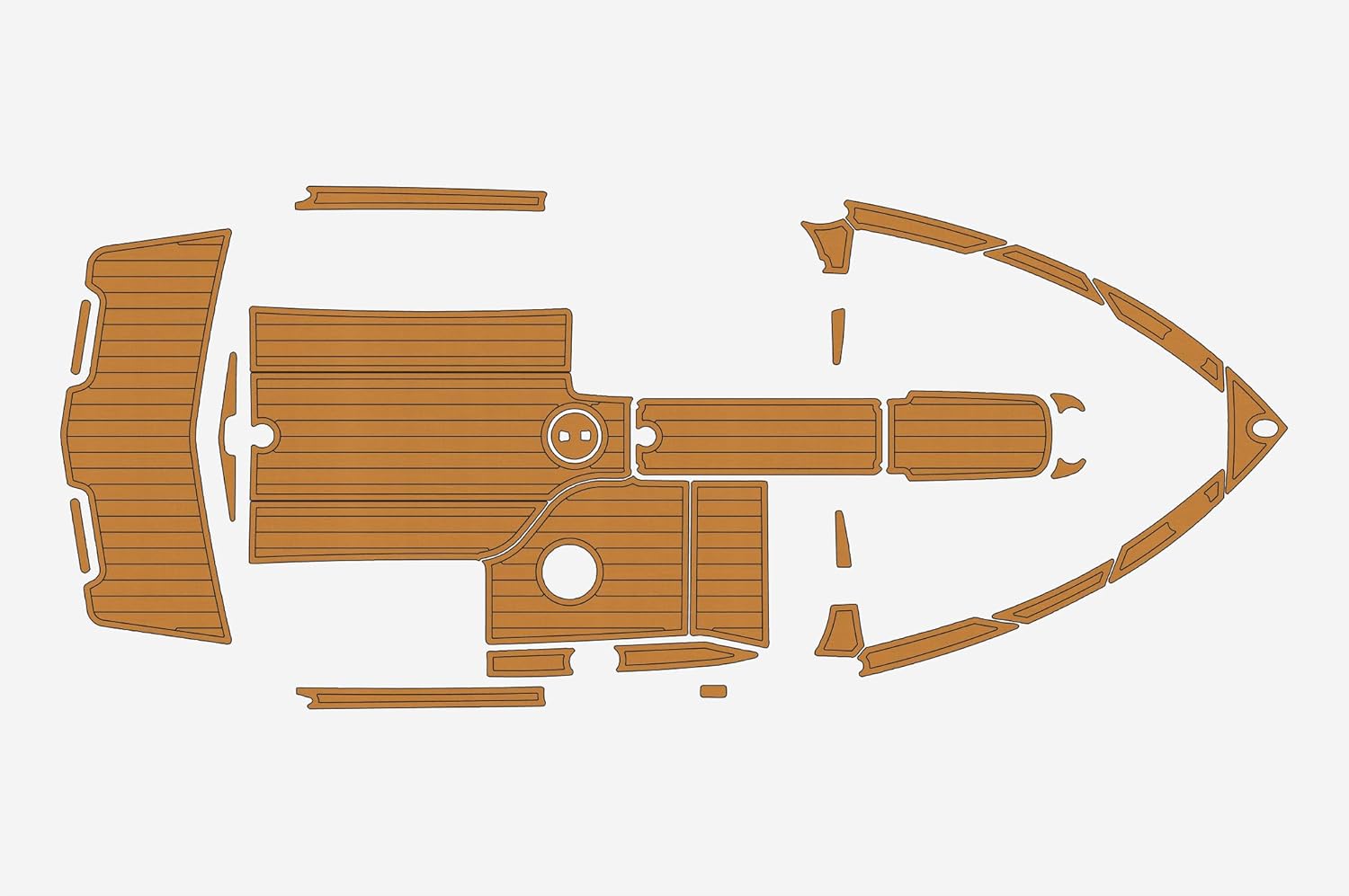 2006-2012 mastercraft x15 Cockpit Bow 1/4” 6mm eva Foam Faux Teak Deck Surfing Boat Fishing Boat Motorcycle Hurts crapet Non-Slip mat Marine Floor (Brown Over Black)