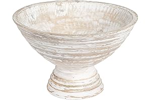 Stylish Wood Pedestal Decor Bowls for a Touch of Boho Charm