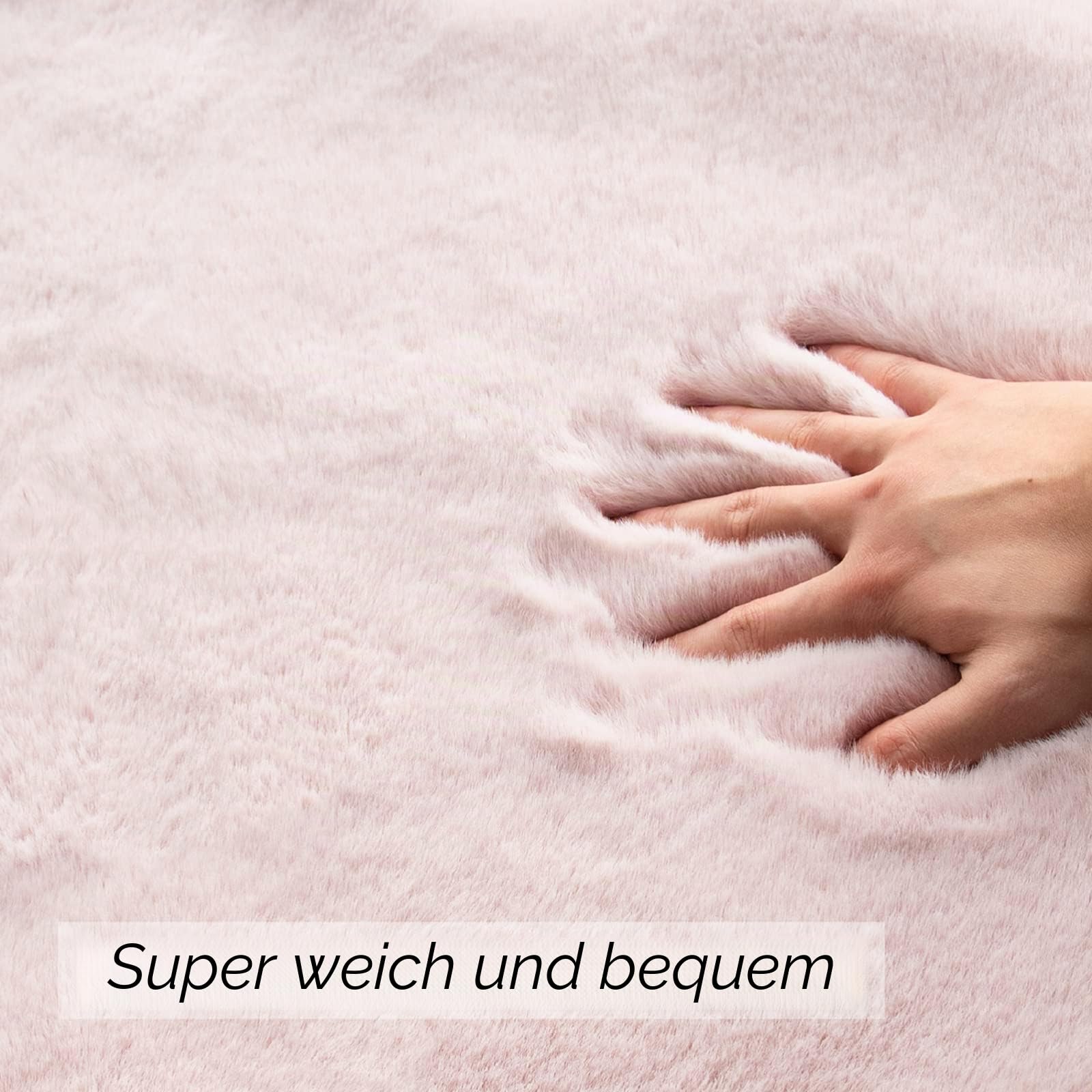 ORINOVA Teppich Schlafzimmer Flauschig Rosa 60x90 cm Fellteppich Kunstfell Teppich Kinderzimmer Wohnzimmer Klein Weich Deko Waschbar Rechteckig