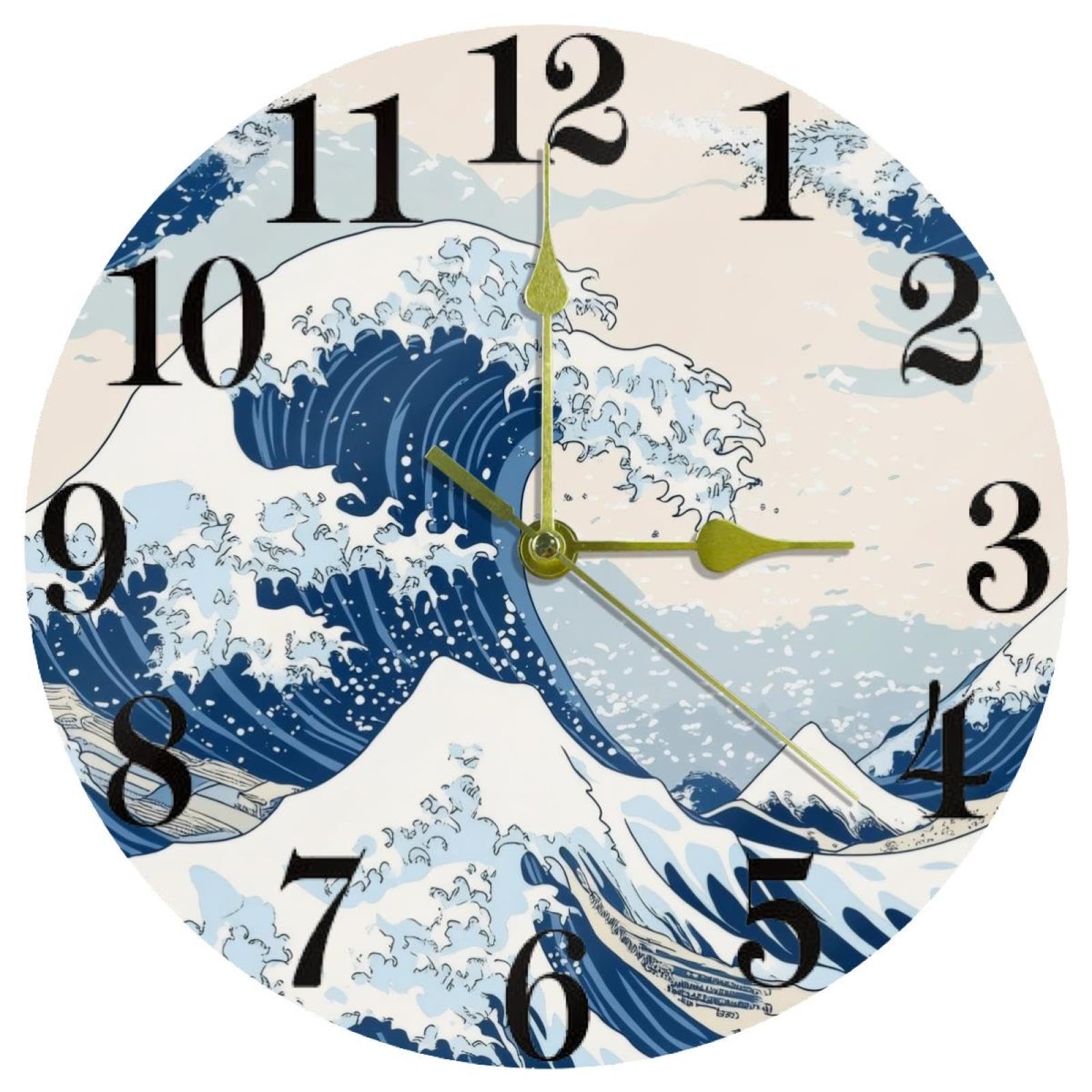 Horloge murale japonaise ronde et moderne pour décorer le salon et la cuisine familiale