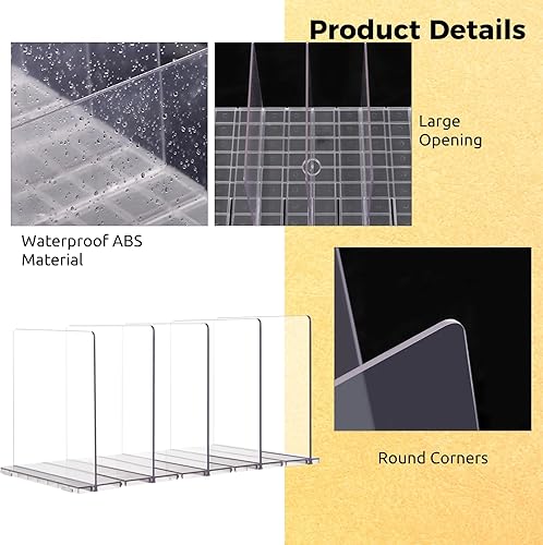 Miniatura 6 de Lnrueg Organizador de bolso, divisor de estante de armario transparente, organizador de almacenamiento de bolso desmontable, soporte de exhibición