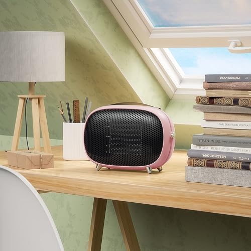 Miniatura 6 de Vteilas Calentador eléctrico portátil de 800 W400 Wviento natural, calentador de espacio pequeño de calentamiento rápido PTC con protección contra