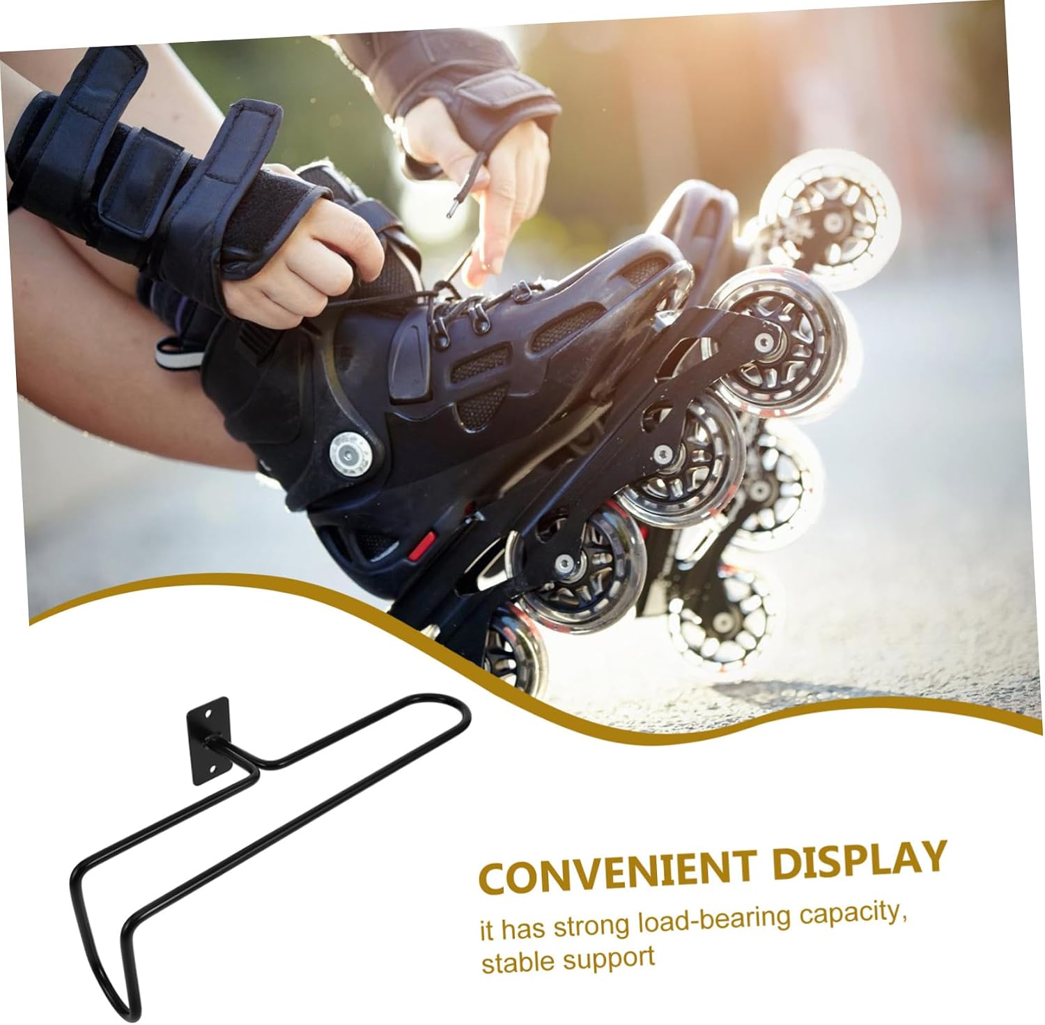 KOMBIUDA Skates Display Stand Heavy Duty Wall Mount Bracket for Roller Ice Skating Shoes Space-saving Storage Rack Durable Construction for Home Sports Venues
