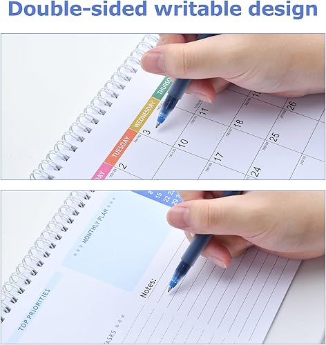 Miniatura 6 de Calendario de escritorio 2024 con patrón creativo, calendario de escritorio de pie, calendario de escritorio, encuadernación de alambre con bloc de