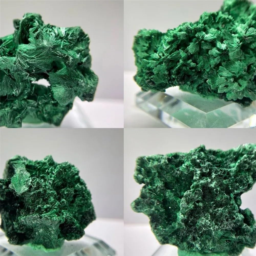 Stone Green Malachite Stone Rough Crystal Clastic Rock Cube Collectible Minerals for Home Decor(200-260g)