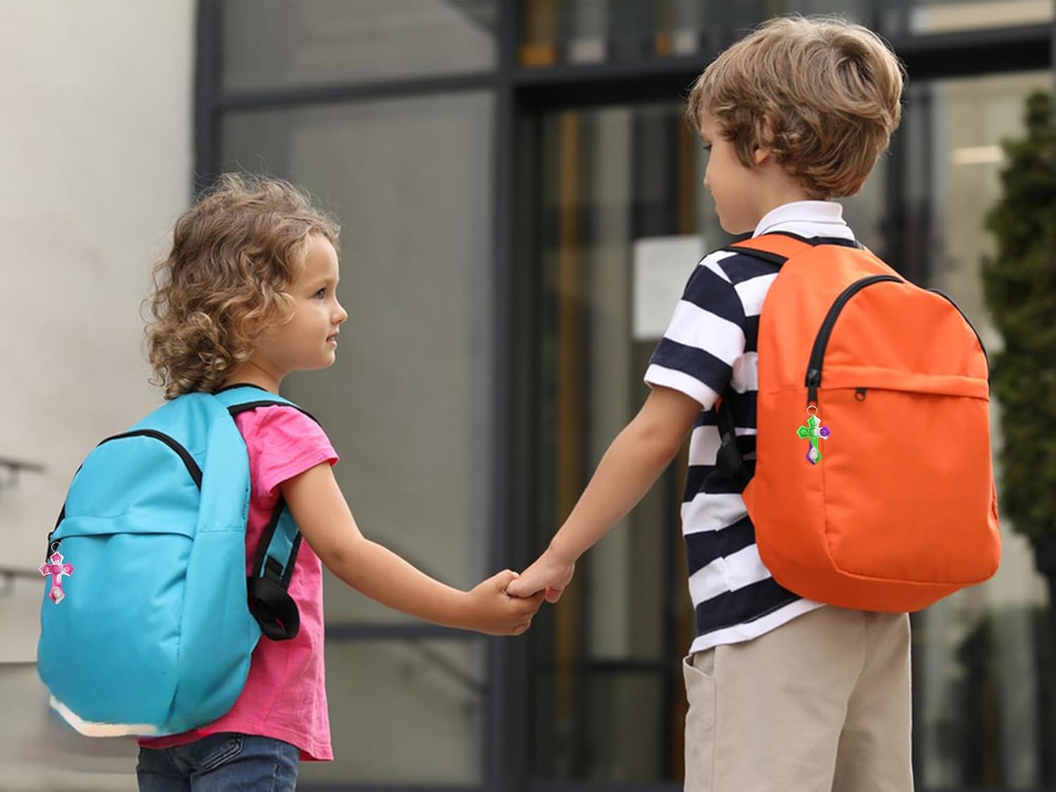 24 Packs Bulk Fidget Bubble Bulk Mini Pop Cross Keychain , holiday for kids toys Halloween Party Favors Christian Gathering Party Supplies Classroom summer Student gifts - Image 5