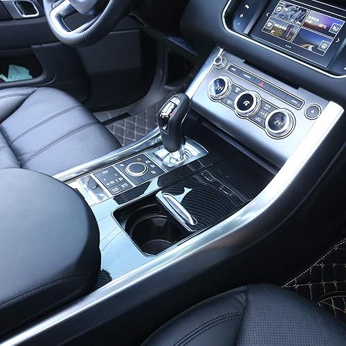 Miniatura 3 de YIWANG Cubierta de panel de consola central de plástico ABS estilo fibra de carbono 3 piezas para Land Rover Range Rover Sport 2014-2017 Accesorios