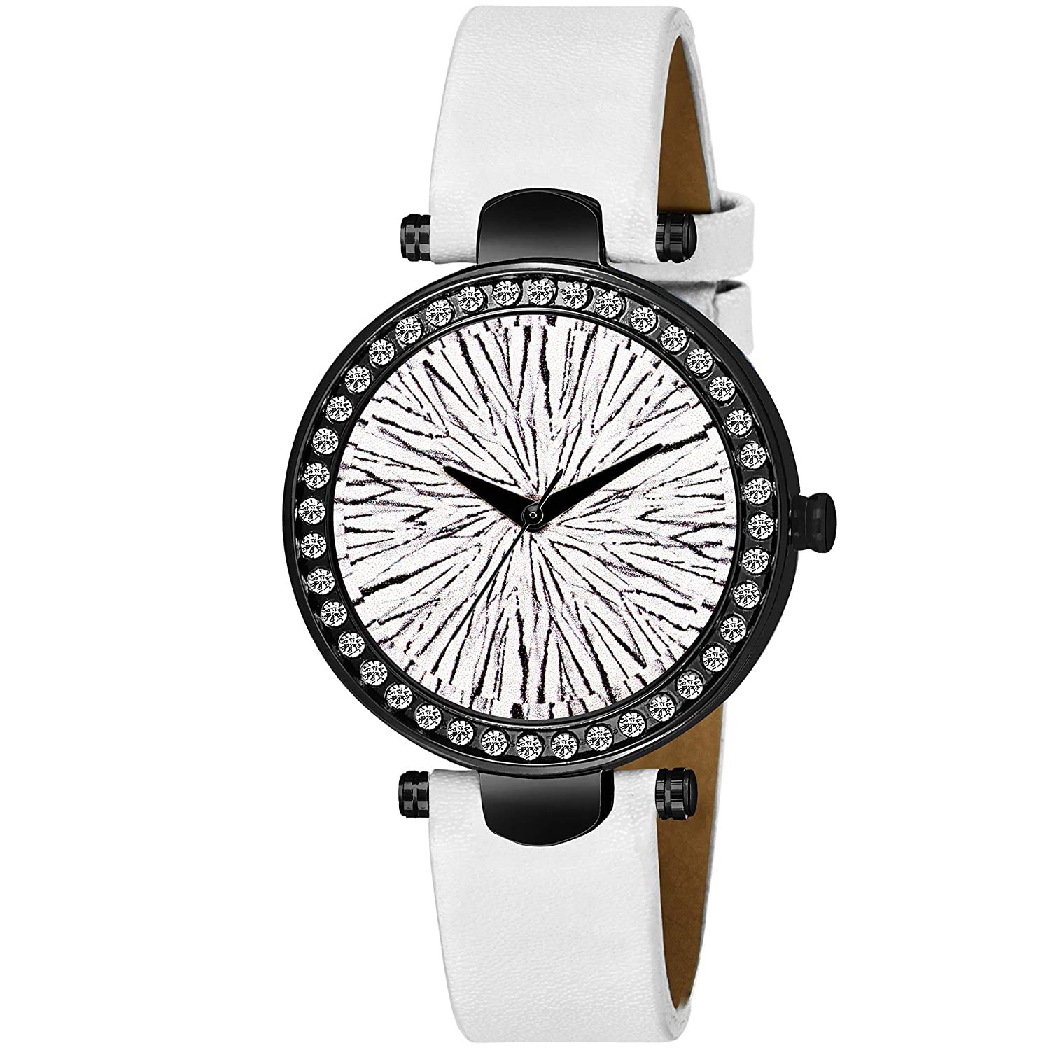 Watch City Watch for Womens and Girl White Belt and Black Slim Dial Analog Watch (White and Black) (B09X9MWJL8) Amazon Price History, Amazon Price Tracker