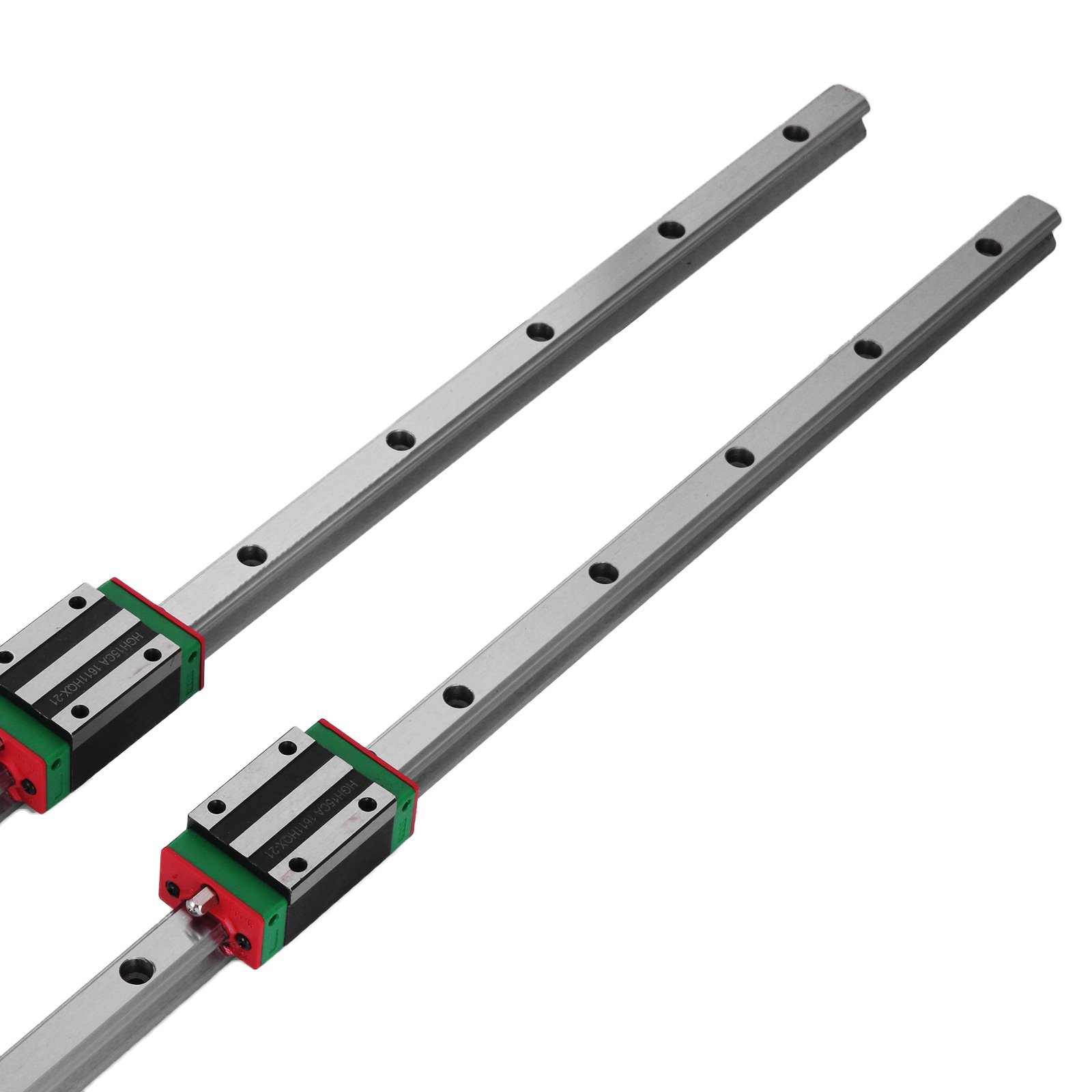 Riel Lineal 15-1500 mm 2x Riel de Guía Lineal 4x Tipo Cuadrado Bloque de Cojinetes del Carro Soporte de Riel Lineal para Rodamientos Ranurados de 15 mm