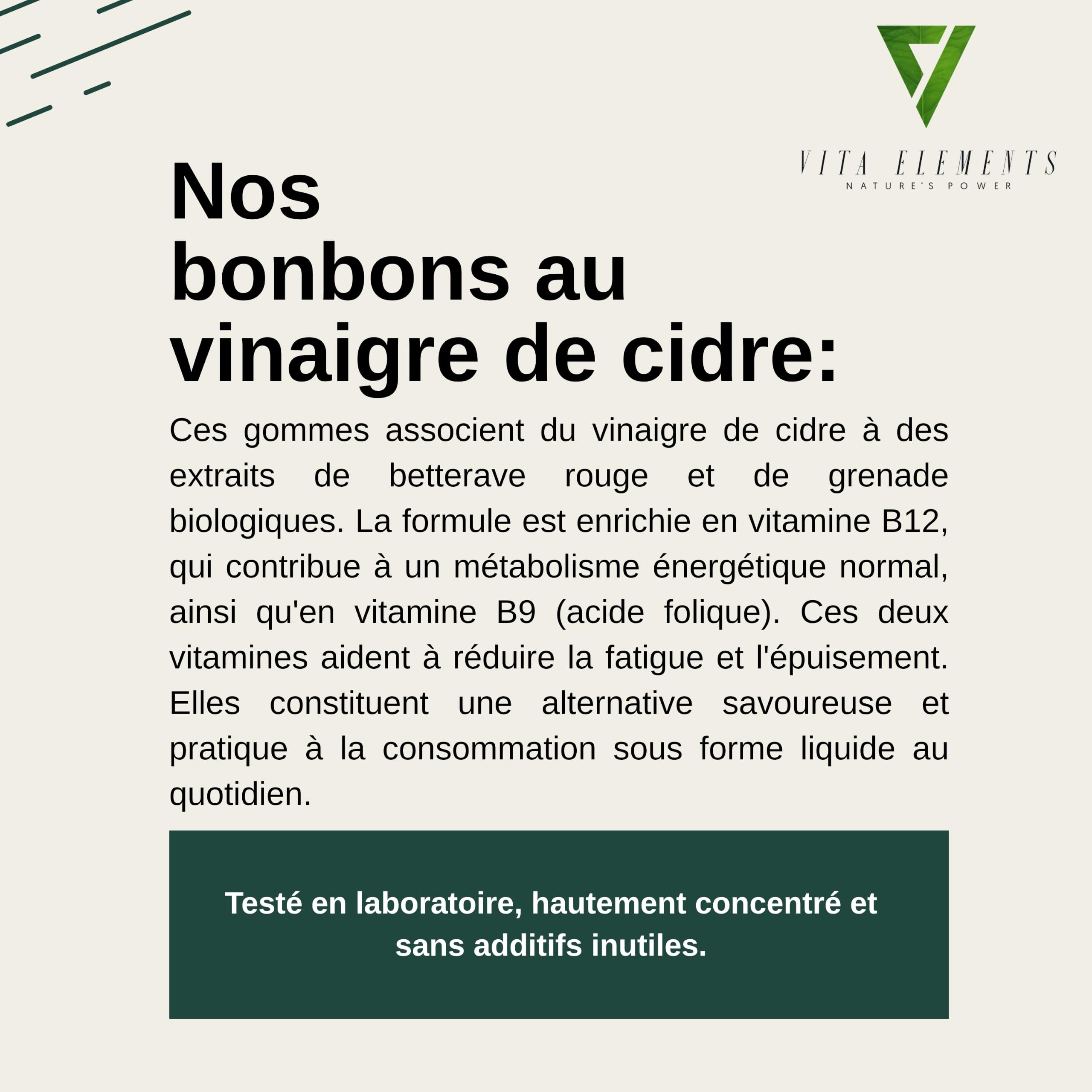 Vita Elements Gommes au Vinaigre de Cidre - 60 unités - Lot de 3