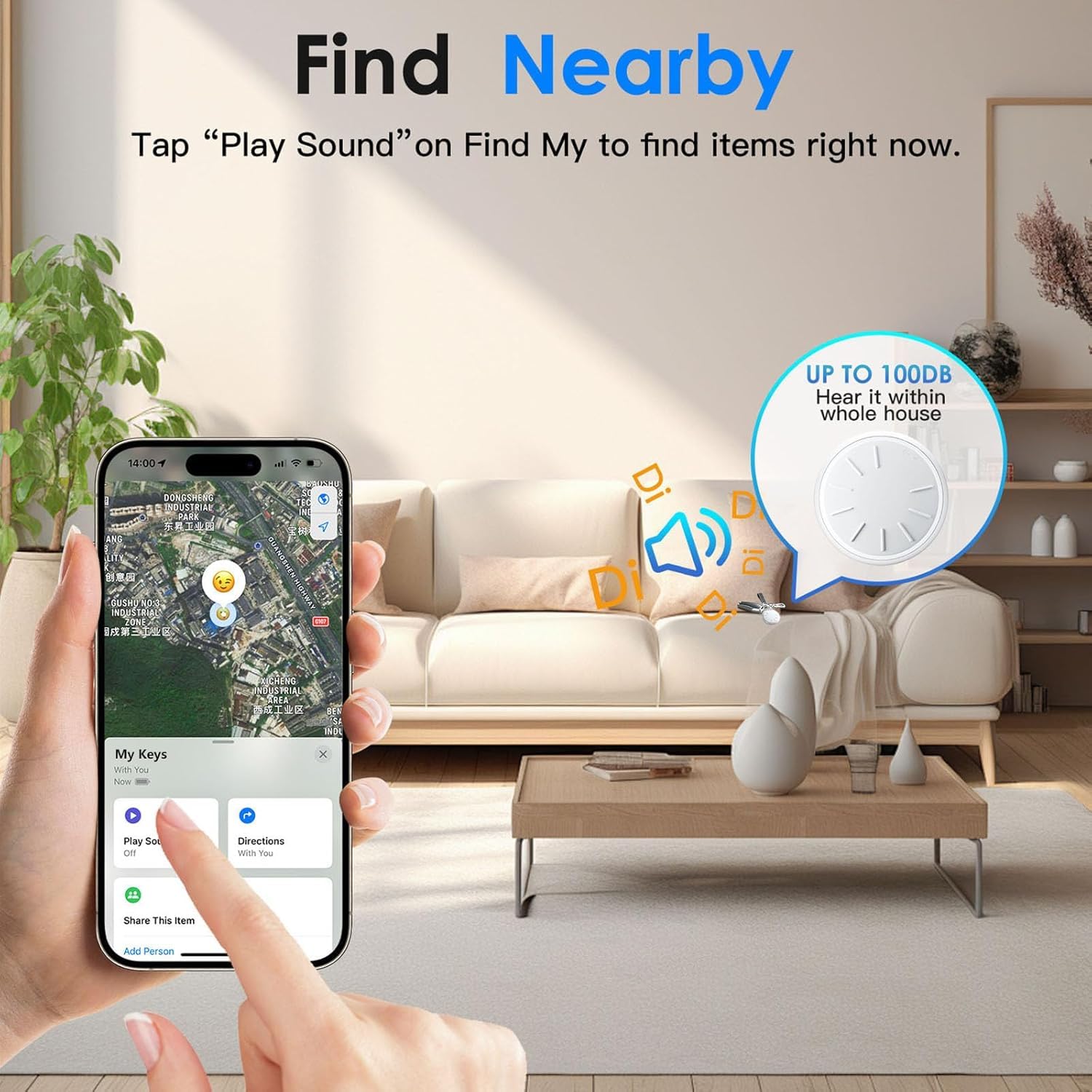 Confezione da 3 targhette tracker con custodia impermeabile per chiavi, portafoglio, ecc., funziona con l'app Find My (solo iOS)