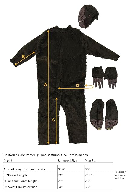 Foto 3 de 3 de California Costumes - 01012 Disfraz de Big Foot Sasquatch Para Hombre Talla única