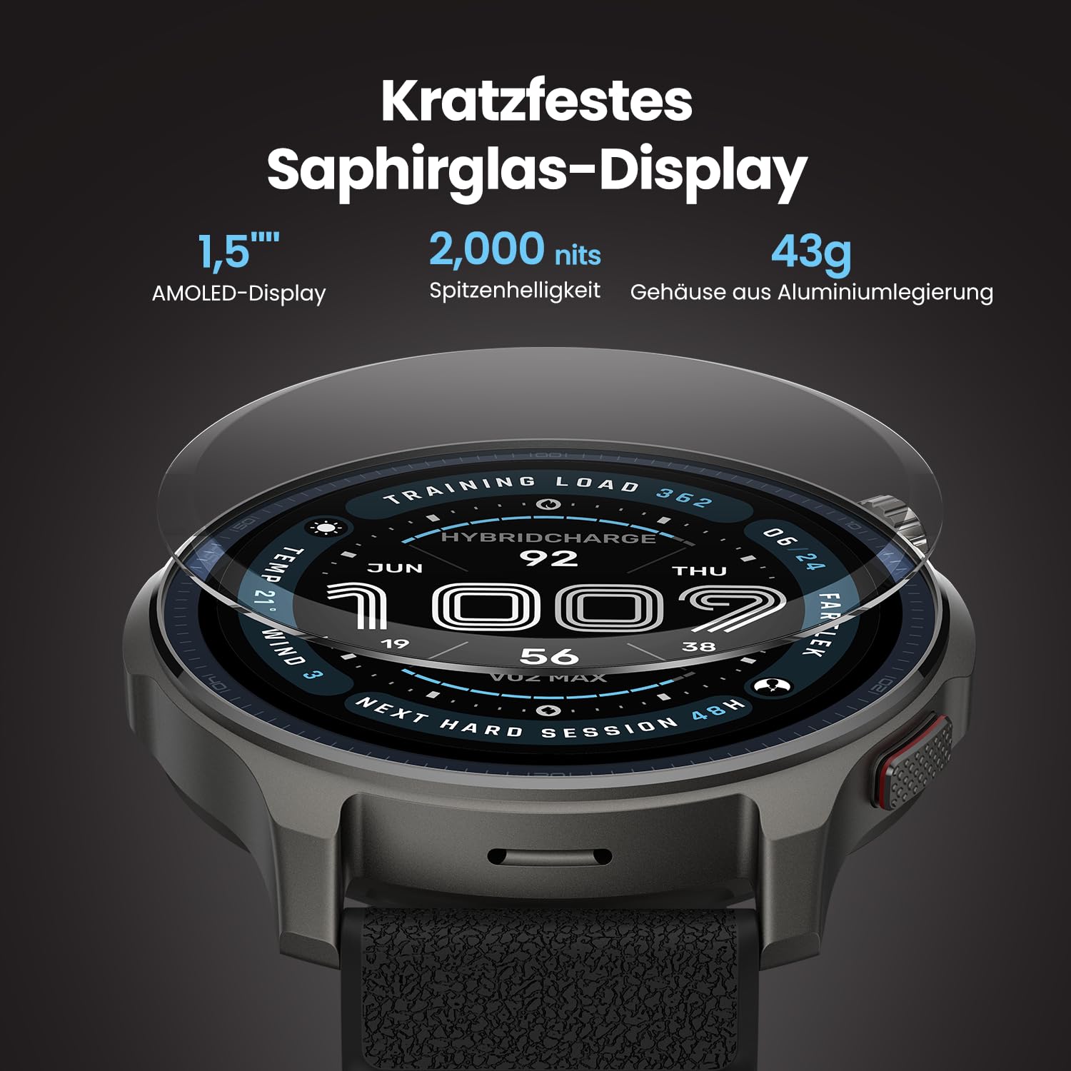 Amazfit Balance 2 Smartwatch 47mm 1.5'' AMOLED Sapphire Glass – Bild 2