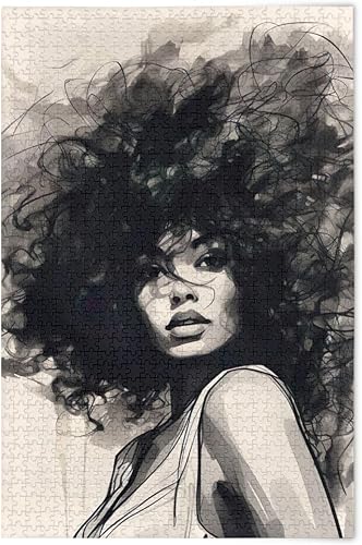 Rompecabezas de 1000 piezas para adultos American African Black Girl Rompecabezas de madera Juguetes educativos para el cerebro 21216876