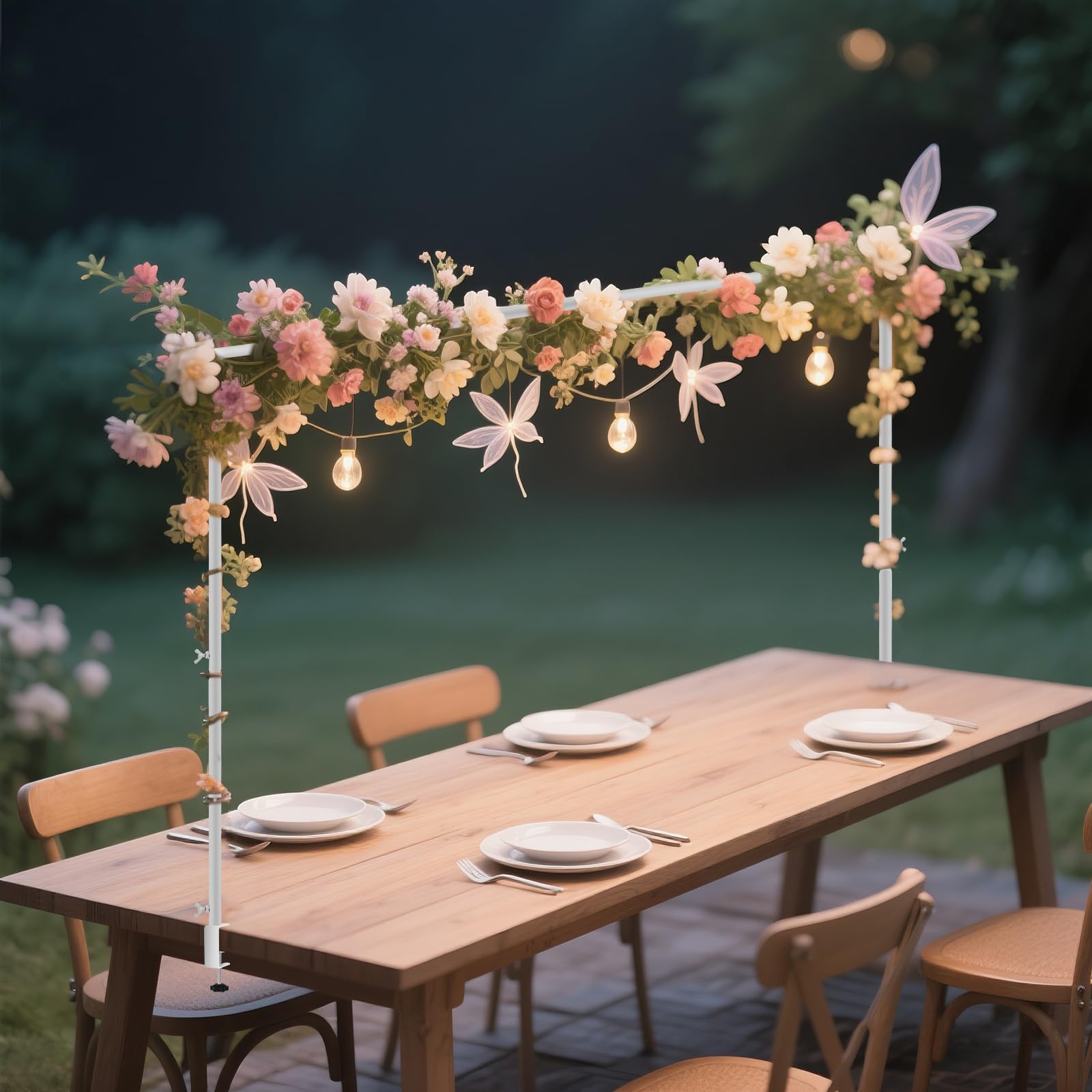 Arche De Table Extensible Avec Clip, Hauteur 71-142cm, Longueur 150-331cm, Peut Suspendre Des Ballons, Convient Pour La Table à Manger, Comptoir De Bar, Fête, Décoration De Mariage