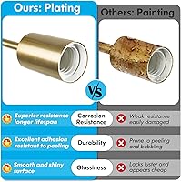 Vista 3 de Lámpara Moderna de Techo Sputnik de 6 Luces, Lámpara Industrial de Techo de 22" de Oro con Montaje Semiempotrado, Lámpara de Techo con Base E26