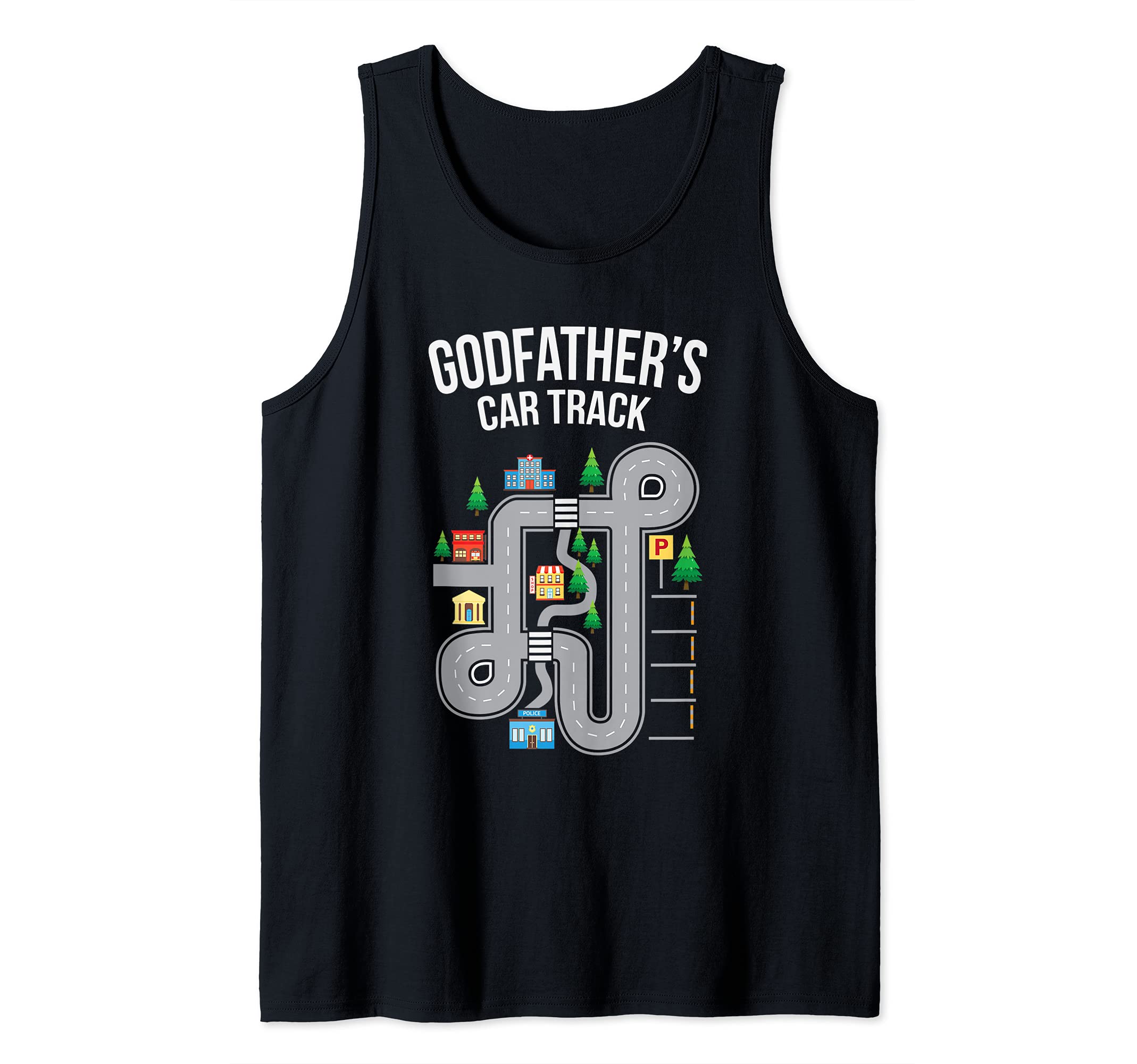 godfather Car Track Playground Tank Top, Black, S