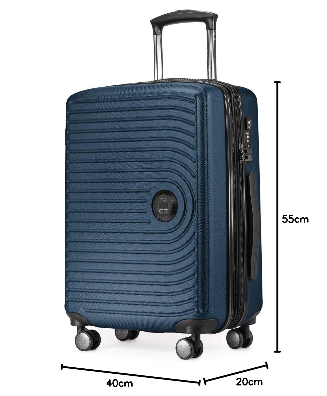 Hauptstadtkoffer Mitte - bagaglio a mano 55x40x23, TSA, 4 ruote, valigia da viaggio, valigia rigida, valigia con rotelle, valigia bagaglio a mano, valigia bagaglio a mano, Blu scuro