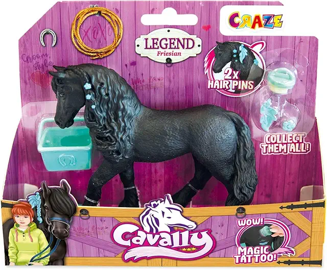 Cavally Box Set Legend - Realistische Friesenpferd Figur zum Sammeln und Spielen