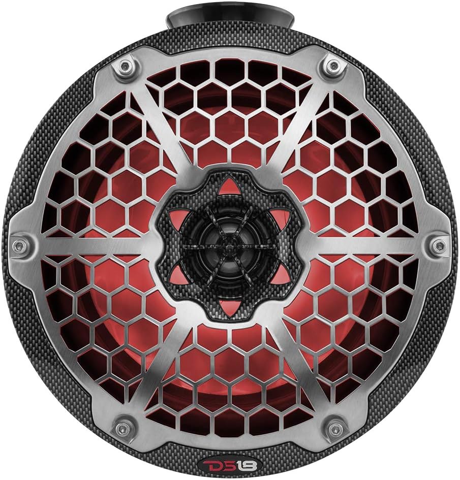 DS18 CF-PS8 2-Way Wakeboard Tower Speakers with Integrated RGB Lights - 375 MAX - Perfect for Jet Skies, Ideal for ATV, UTV, Jeep, Side by Side, Marine,RZR (Renewed)