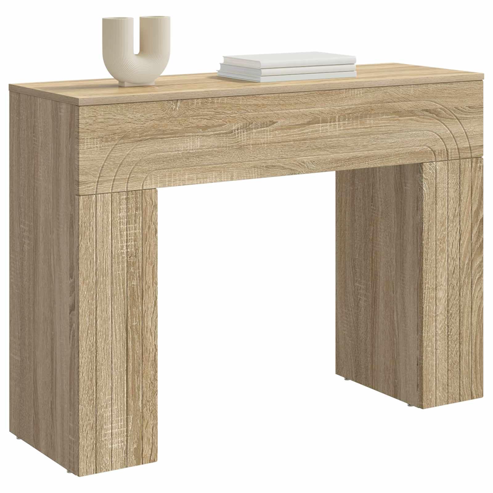 Couchtisch Sonoma-Eiche 102x35x75 cm Holzwerkstoff | Rechteckiges Design, stabile Beine, vielseitig nutzbar, pflegeleicht mit feuchtem Tuch