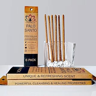 Chakraluz Palo Santo Incense Sticks (6 Pack) – Great for Cleansing, Purifying, Healing, and Protection – Long Lasting, Pur...