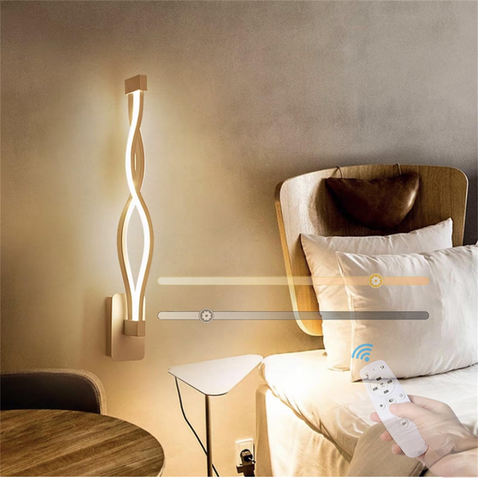 Lámpara de pared regulable para crear ambientes en el dormitorio 8