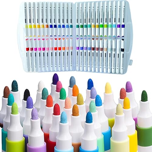 Juego de marcadores acrílicos, punta media de 48 colores, bolígrafos de pintura acrílica de secado rápido para pintura de roca, madera, cerámica, 48
