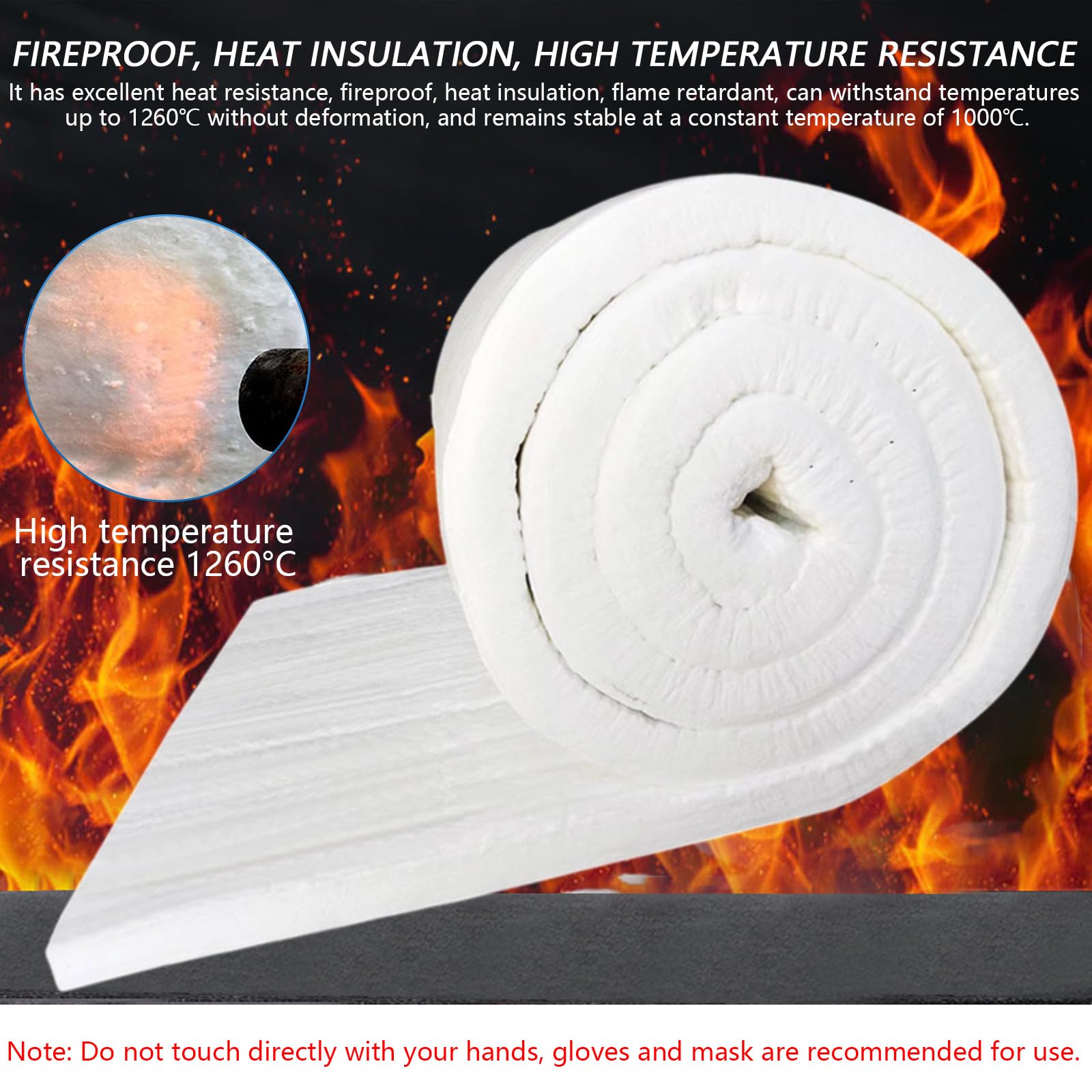 Plaque Isolante en Fibre Céramique 400x610x25mm (2 pièces) - Matelas de Protection Résistant à Haute Température pour Poêles à Granulés, Forges & Tuyaux Haute Température