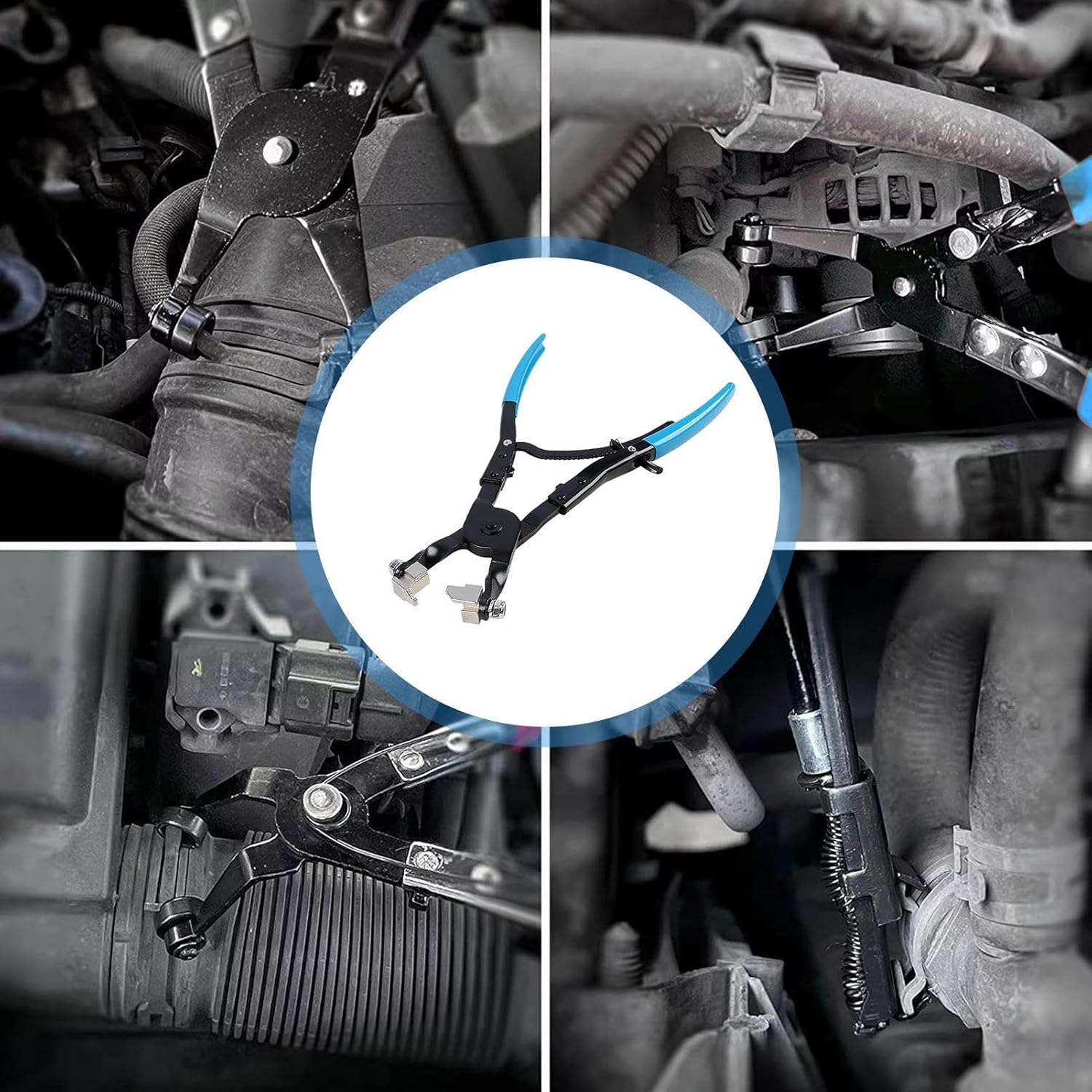 Hose Clamp Tool, Clamp Pliers, Locking Spring Pliers, Quick Heavy-Duty Professional Flexible Tools For Connector Removal Maintenance Radiator Replacement Brake Line Service Electrical Work