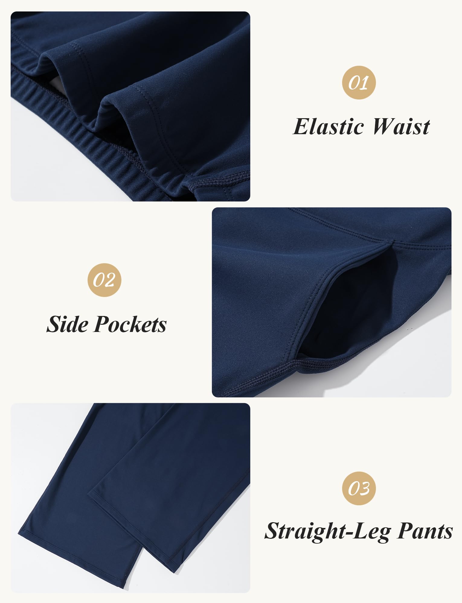 FEOYA Leggings Premaman con Tasche, Pantaloni Gravidanza Vita Alta Supporto, Gamba Larga Yoga Palestra, Elasticizzati per Donna in Gravidanza S-XL