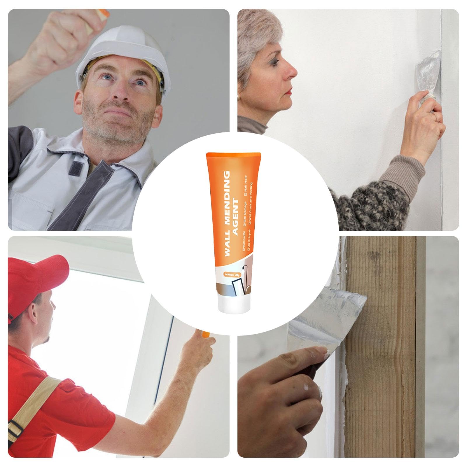 100 G De Mastic Blanc Intérieur - 2 Kits De Réparation Murale Pour Le