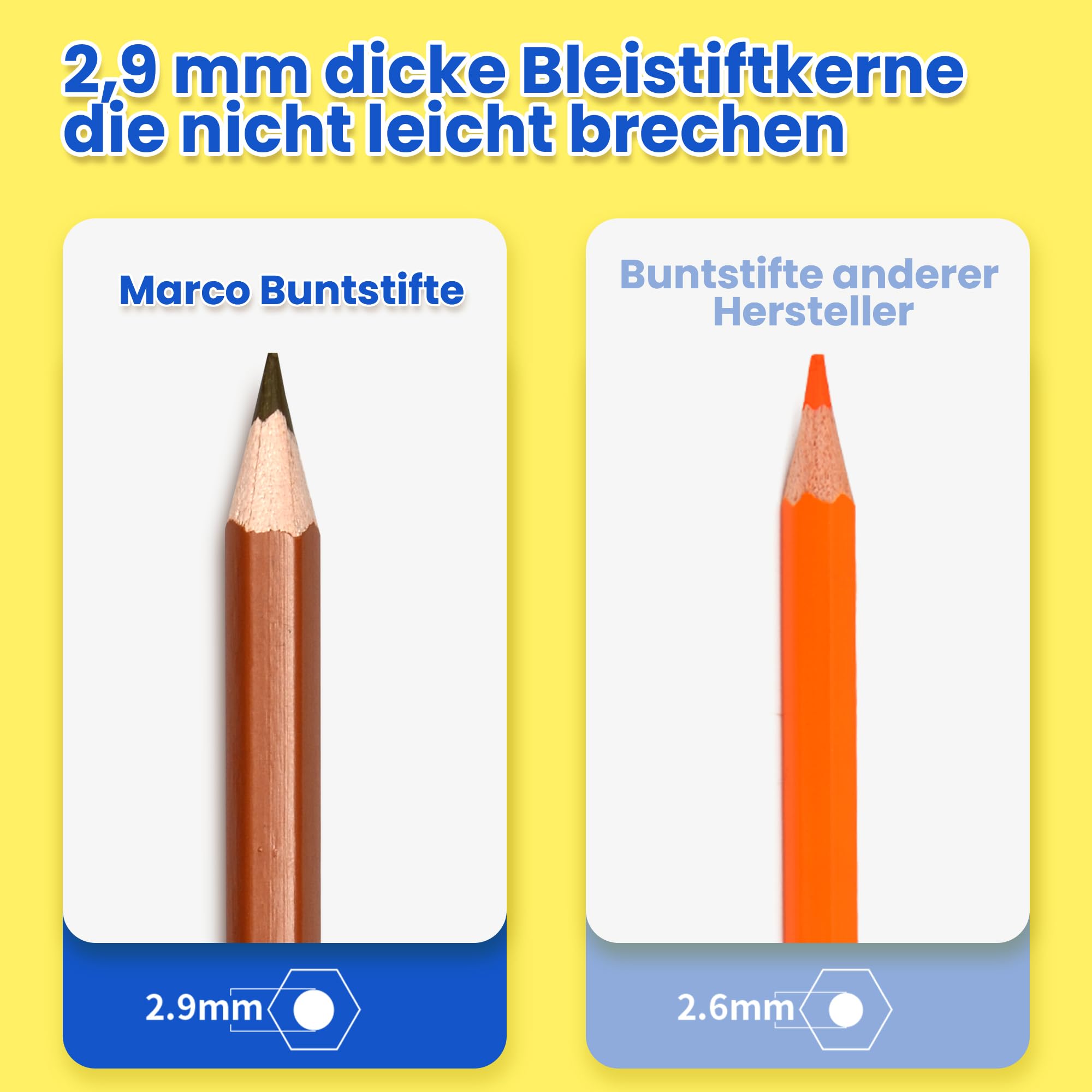 MARCO Set di matite colorate 36 colori, mine spesse a base di olio crayon, matite di legno, serie D4300, ideale come regalo di compleanno per artisti e principianti