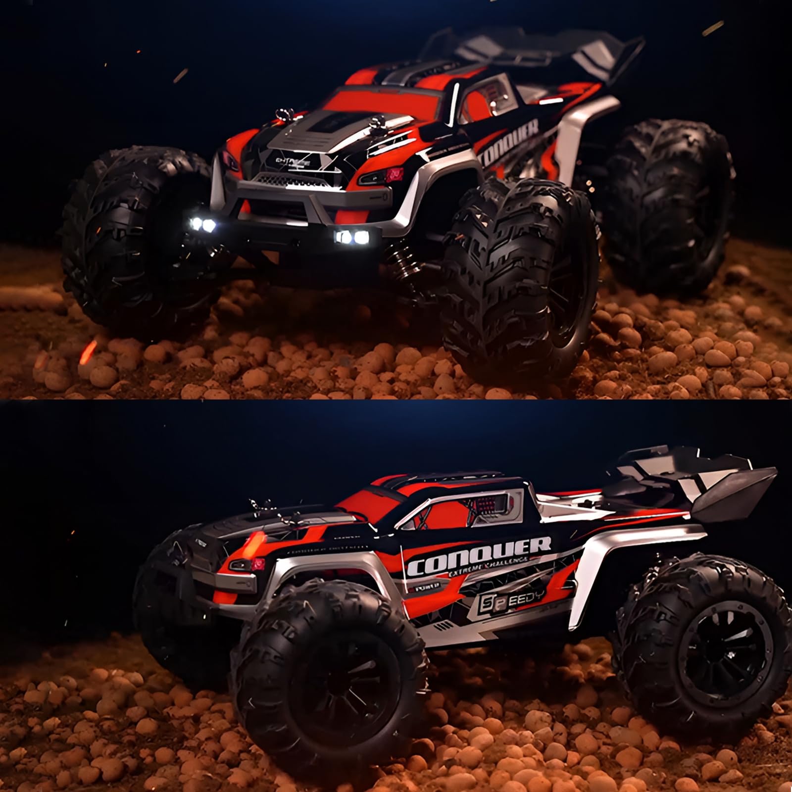 HSOH 1/16 Fast RC Car for Adults, Offroad Monster Truck, Max 50 KPH All-Terrain 4WD High-Speed Drift Vehicle, rc Drift Truck, Speed Adjustable (16102 50KM-H Box)