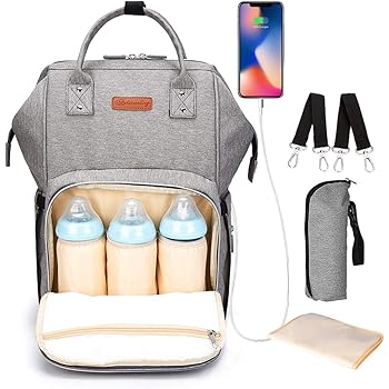 Sac A Dos A Langer Bebe Etanche Avec Matelas A Langer Grand Capacite Sac A Dos Et Sac De Voyage Pour Meres Et Soins Des Bebes Gris Amazon Fr Bebes Puericulture