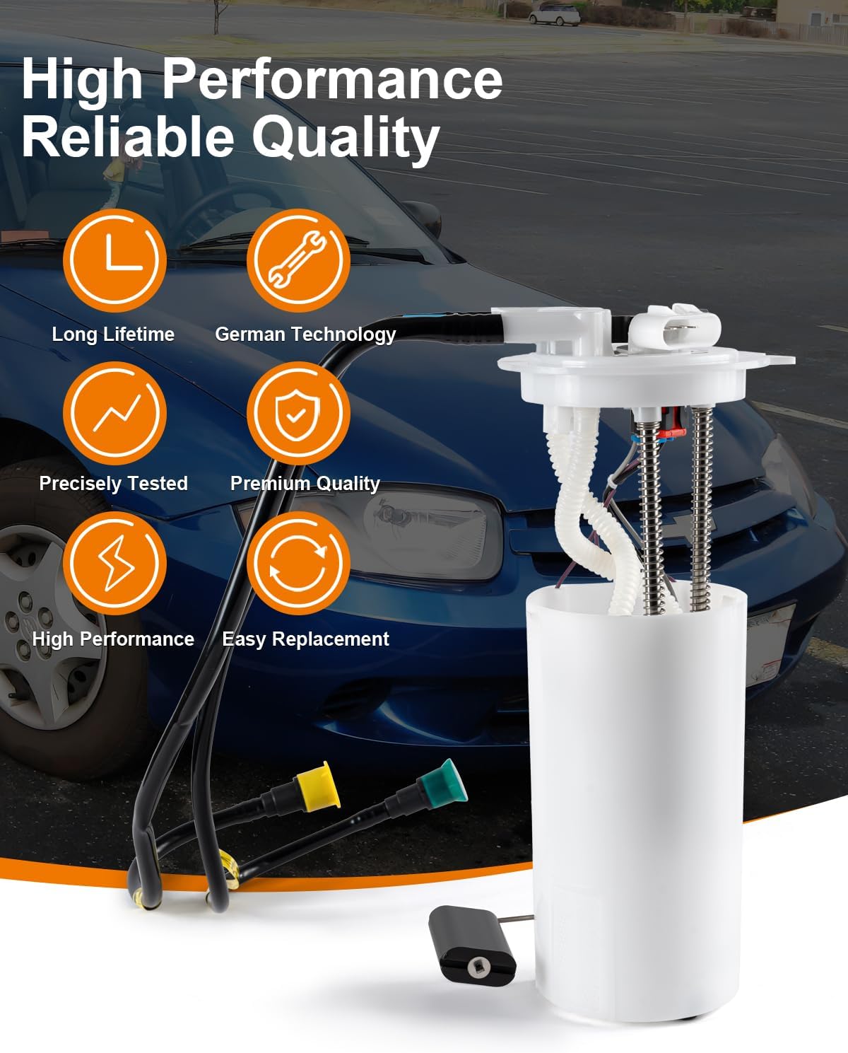 Fuel Pump Assembly Compatible with Chevy Cavalier Classic Malibu Oldsmobile & Alero Pontiac & Grand Am Sunfire 2000-2005 L4 V6 2.2L 2.4L 3.4L Replace E3507M VANBOL0058-A