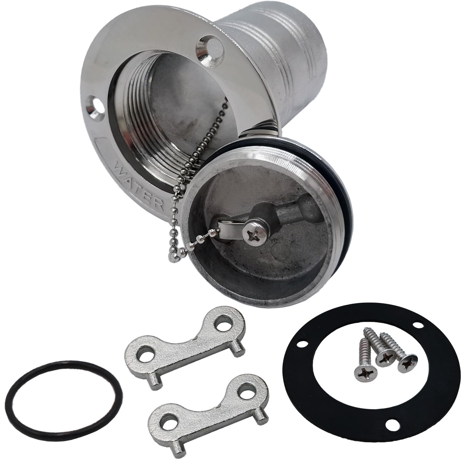SHENGHUISS 316 Stainless Steel Boat Deck Filler - Fuel/Water/Waste Tank Key, 1-1/2 Inch, Straight