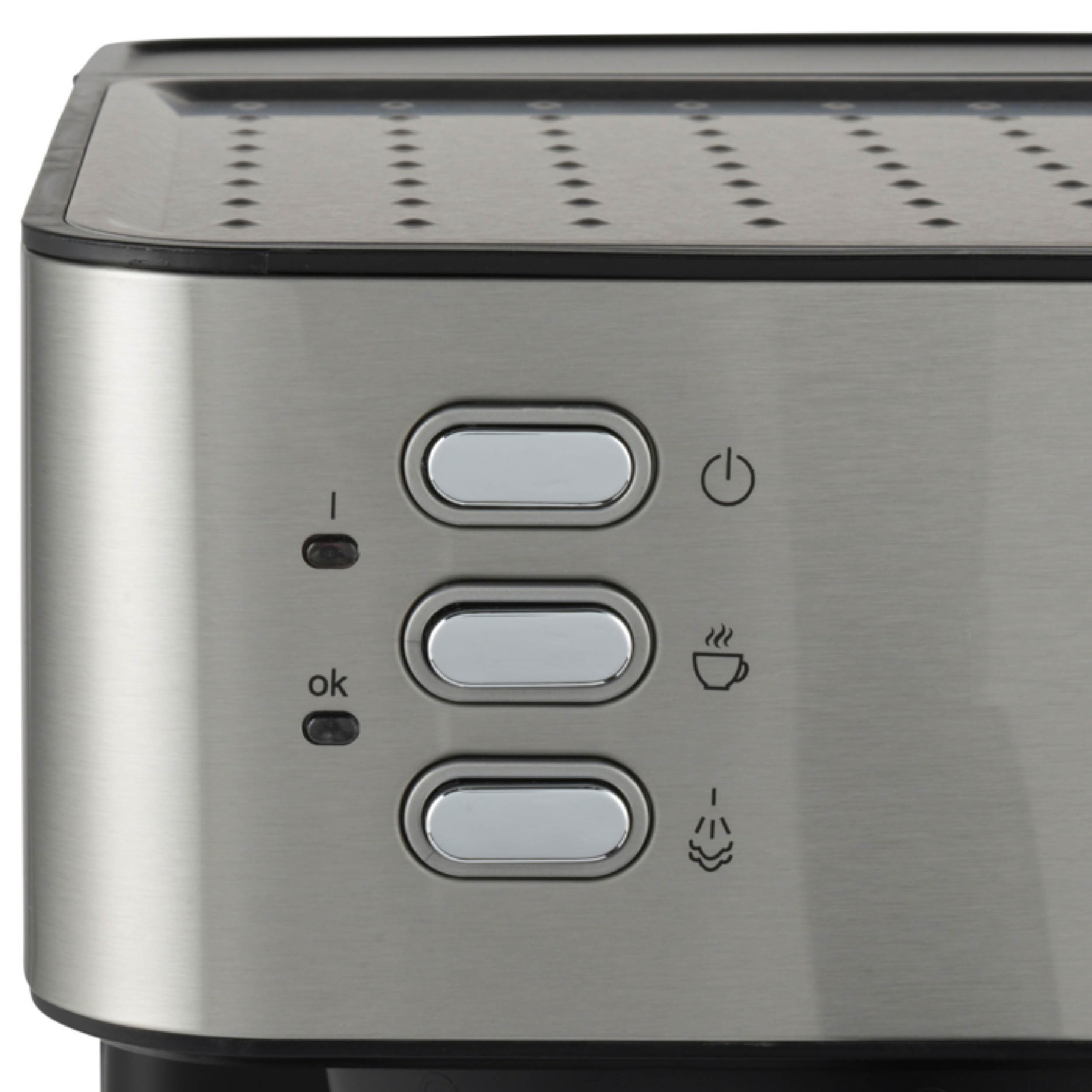 Petra Macchina Espresso Manuale con Montalatte – Compatibile con Caffè Macinato, Pompa Italiana a Pressione da 15 Bar, Serbatoio d'Acqua Rimovibile da 1.6L, Include Portafiltro, 850W, PT6137VDE