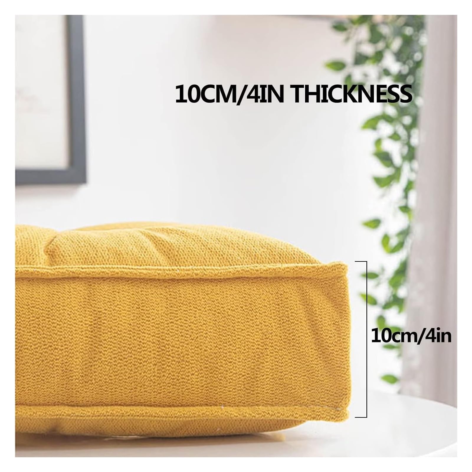 Cojín de espuma para silla, antideslizante, acolchado extra grueso de 10 cm, diseño cuadrado duradero y cómodo para cocina y uso al aire libre