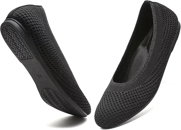 DEXJEWU Women's Ballet Flats Classic Dressy Shoes Comfortable Foldable Walking Work Shoes with Arch Support