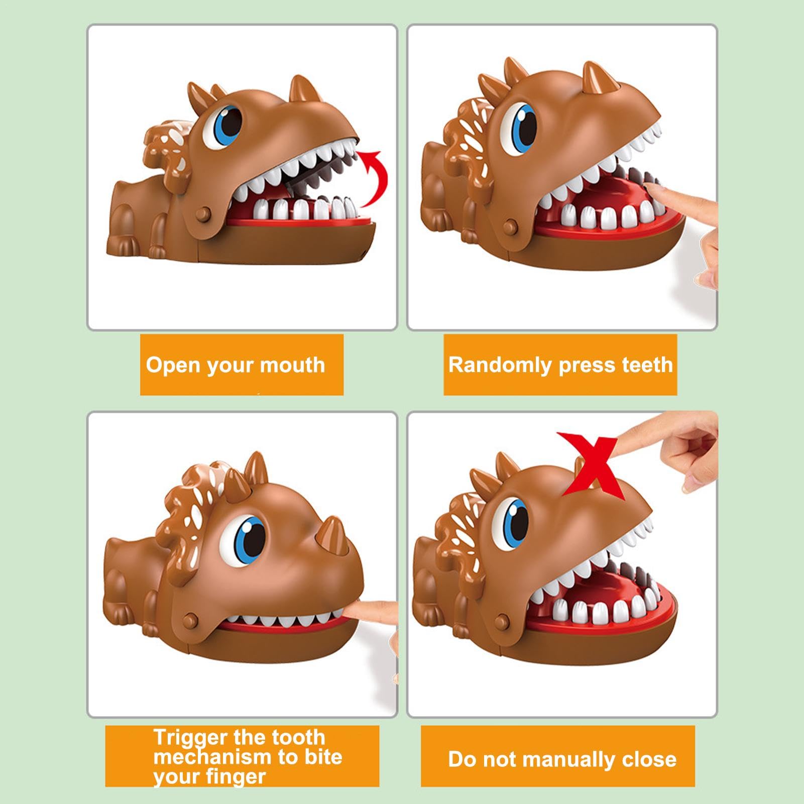 ProChosen Jeu De Dents De Crocodile Pour Enfants, Jeu De Dentiste Crocodile Mordant Les Doigts, Jeu Amusant Vert